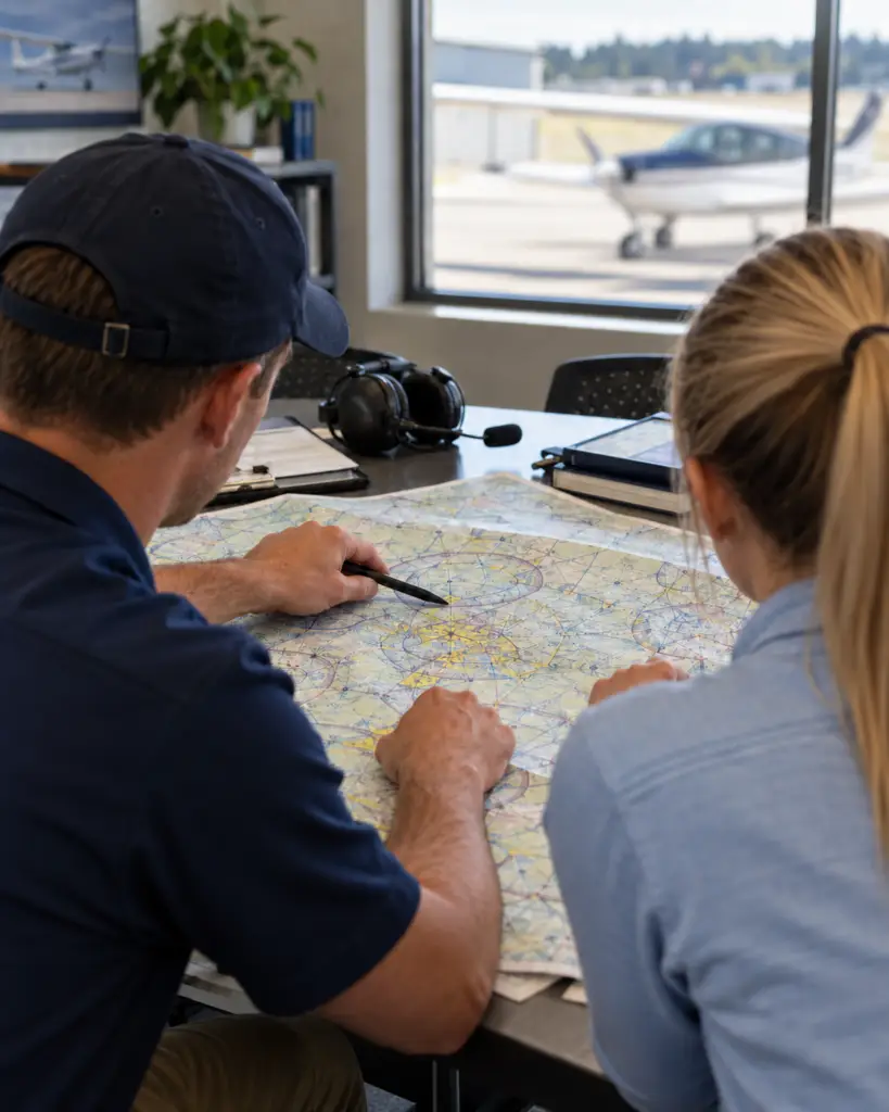 instructor teaching student sectional